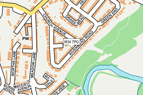 M34 7PQ map - OS OpenMap – Local (Ordnance Survey)