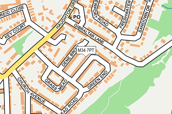 M34 7PT map - OS OpenMap – Local (Ordnance Survey)