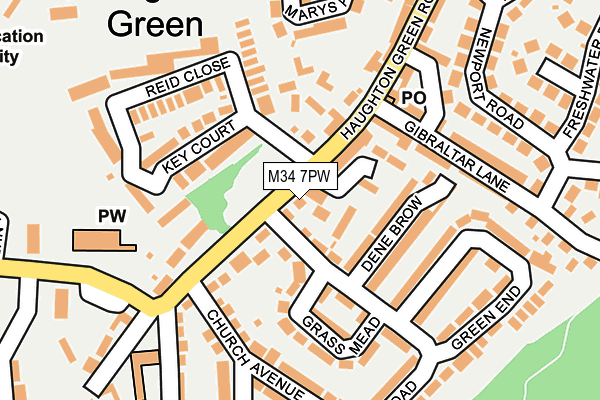 M34 7PW map - OS OpenMap – Local (Ordnance Survey)