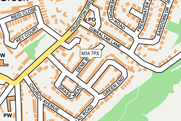 M34 7PX map - OS OpenMap – Local (Ordnance Survey)