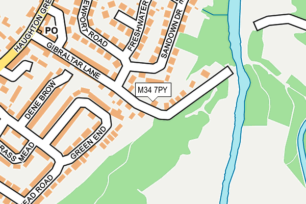 M34 7PY map - OS OpenMap – Local (Ordnance Survey)