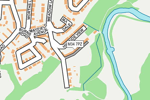M34 7PZ map - OS OpenMap – Local (Ordnance Survey)