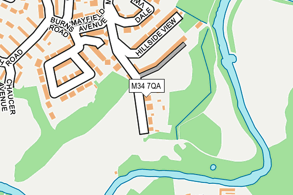 M34 7QA map - OS OpenMap – Local (Ordnance Survey)