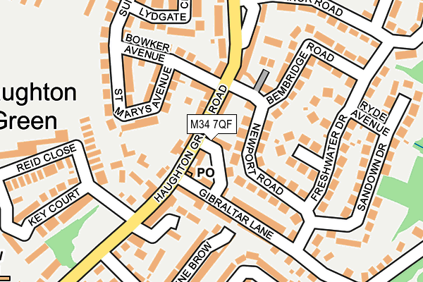 M34 7QF map - OS OpenMap – Local (Ordnance Survey)