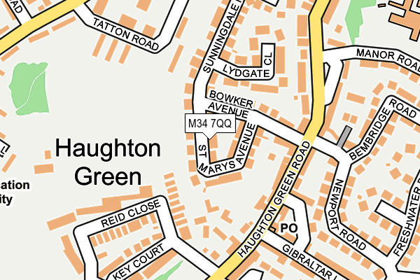 M34 7QQ map - OS OpenMap – Local (Ordnance Survey)