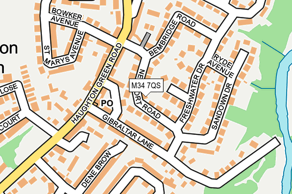 M34 7QS map - OS OpenMap – Local (Ordnance Survey)
