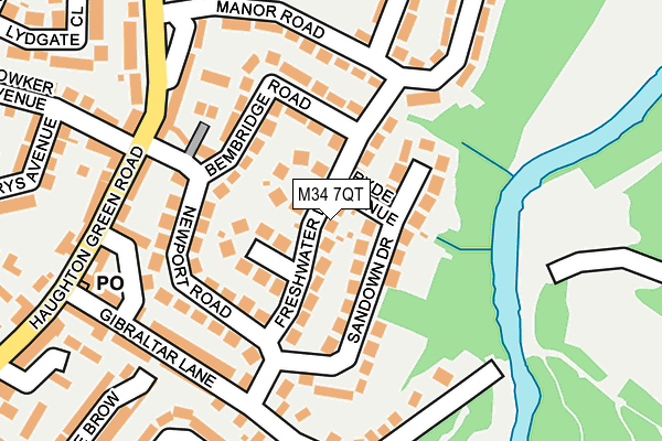 M34 7QT map - OS OpenMap – Local (Ordnance Survey)