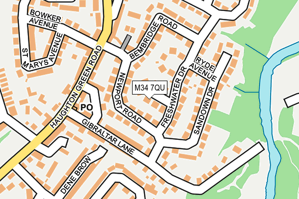 M34 7QU map - OS OpenMap – Local (Ordnance Survey)