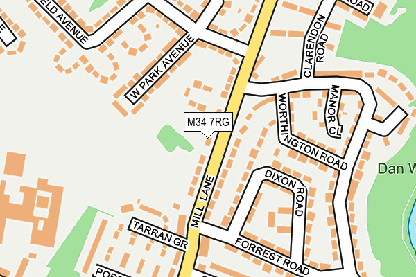 M34 7RG map - OS OpenMap – Local (Ordnance Survey)