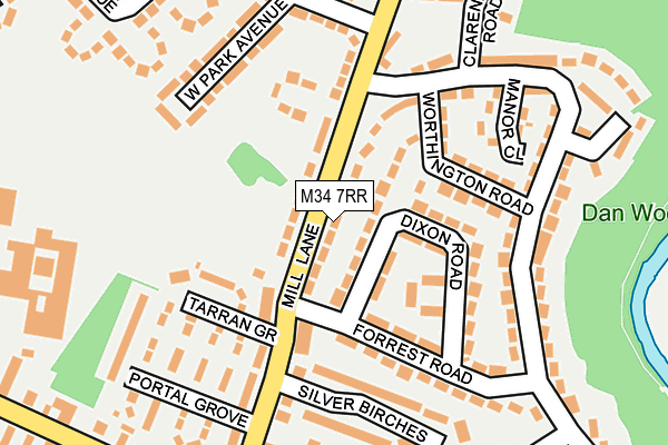 M34 7RR map - OS OpenMap – Local (Ordnance Survey)