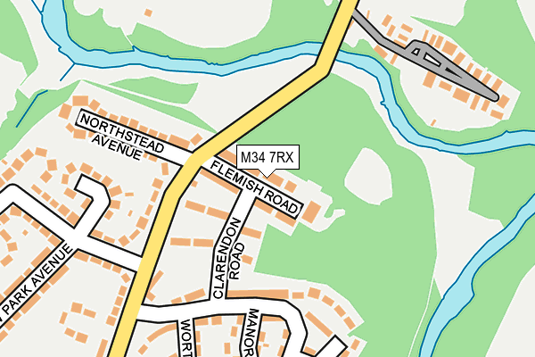 M34 7RX map - OS OpenMap – Local (Ordnance Survey)