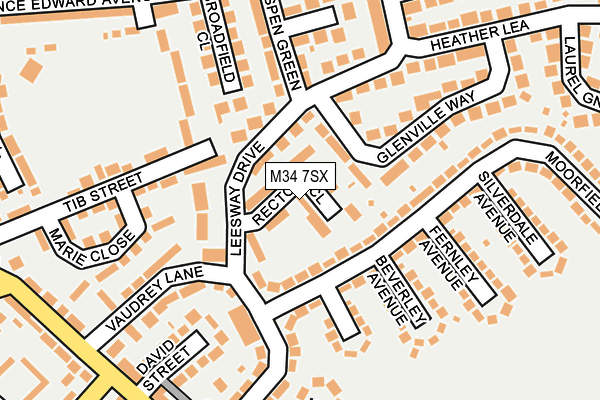M34 7SX map - OS OpenMap – Local (Ordnance Survey)