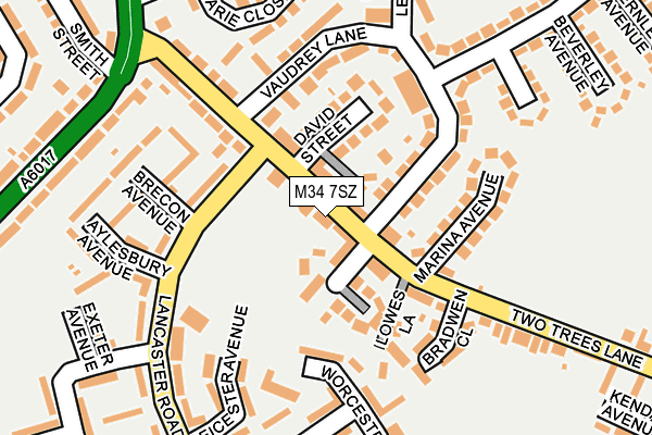 M34 7SZ map - OS OpenMap – Local (Ordnance Survey)