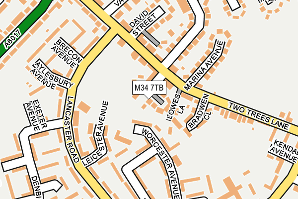 M34 7TB map - OS OpenMap – Local (Ordnance Survey)