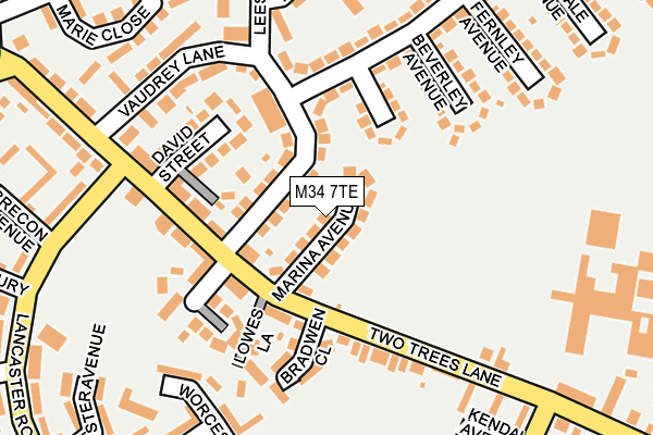 M34 7TE map - OS OpenMap – Local (Ordnance Survey)