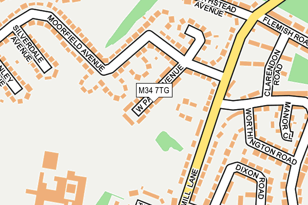 M34 7TG map - OS OpenMap – Local (Ordnance Survey)