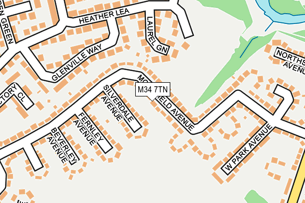 M34 7TN map - OS OpenMap – Local (Ordnance Survey)