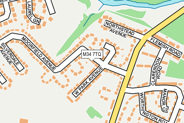 M34 7TQ map - OS OpenMap – Local (Ordnance Survey)
