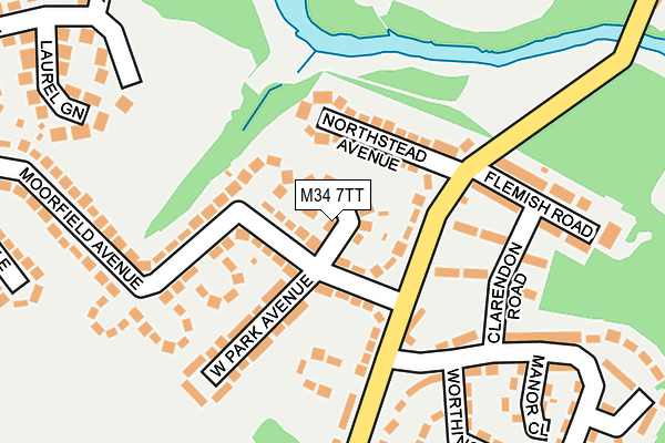 M34 7TT map - OS OpenMap – Local (Ordnance Survey)
