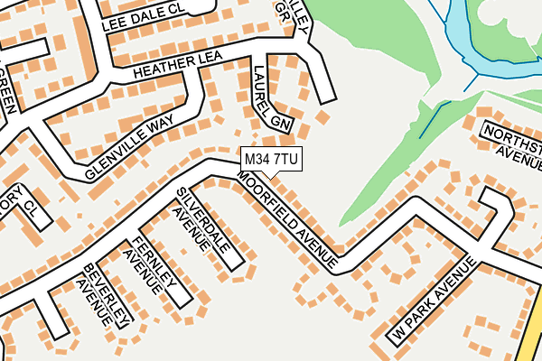 M34 7TU map - OS OpenMap – Local (Ordnance Survey)