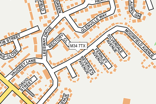 M34 7TX map - OS OpenMap – Local (Ordnance Survey)