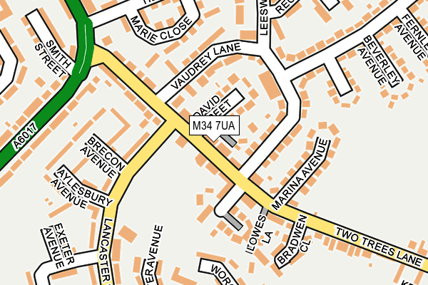 M34 7UA map - OS OpenMap – Local (Ordnance Survey)