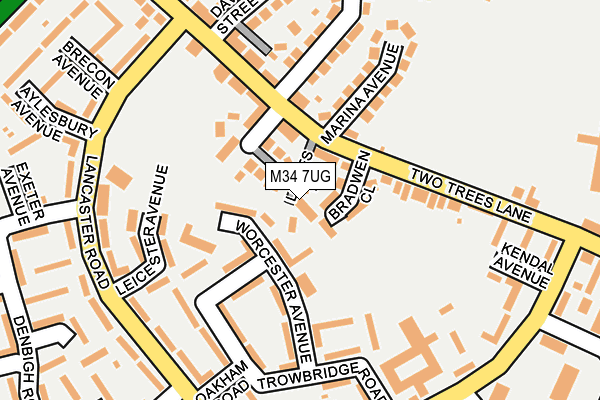 M34 7UG map - OS OpenMap – Local (Ordnance Survey)