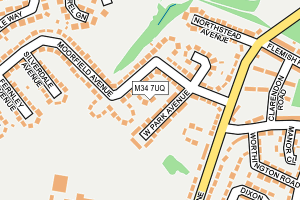 M34 7UQ map - OS OpenMap – Local (Ordnance Survey)