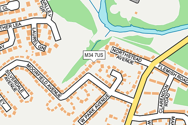 M34 7US map - OS OpenMap – Local (Ordnance Survey)