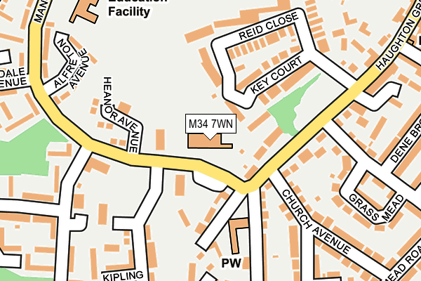 M34 7WN map - OS OpenMap – Local (Ordnance Survey)