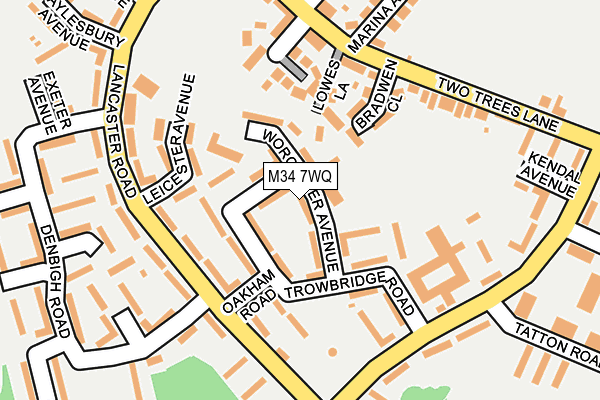 M34 7WQ map - OS OpenMap – Local (Ordnance Survey)
