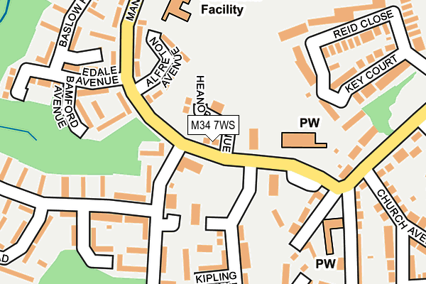 M34 7WS map - OS OpenMap – Local (Ordnance Survey)