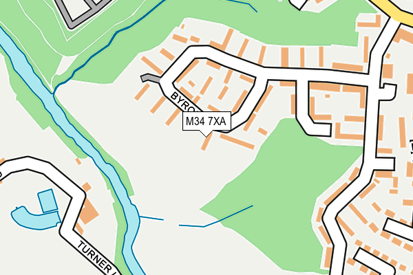 M34 7XA map - OS OpenMap – Local (Ordnance Survey)