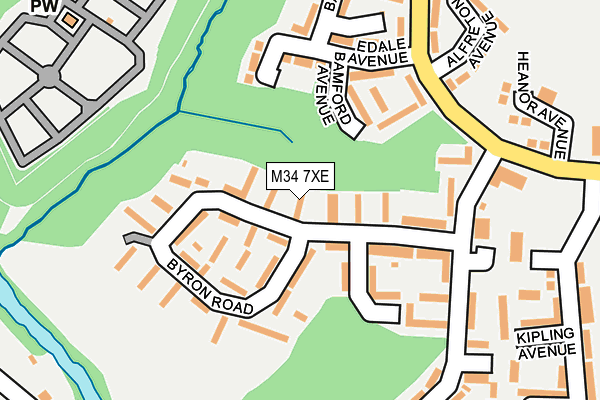 M34 7XE map - OS OpenMap – Local (Ordnance Survey)