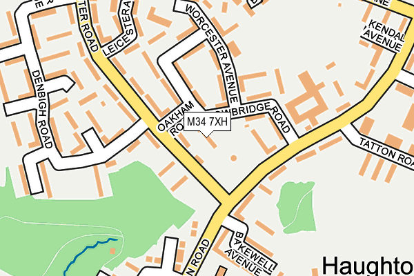 M34 7XH map - OS OpenMap – Local (Ordnance Survey)