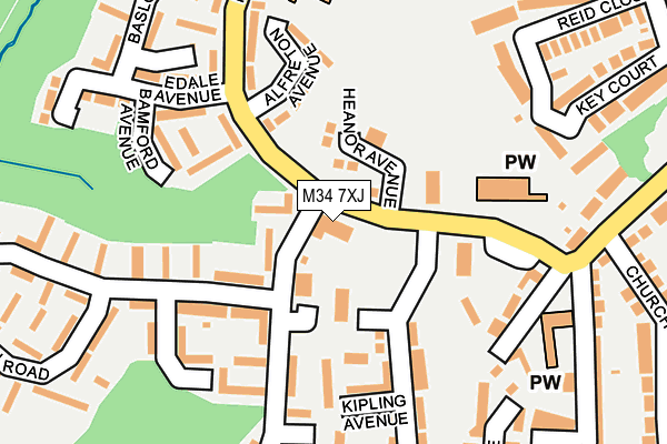 M34 7XJ map - OS OpenMap – Local (Ordnance Survey)