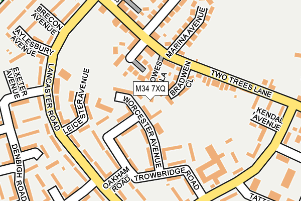 M34 7XQ map - OS OpenMap – Local (Ordnance Survey)