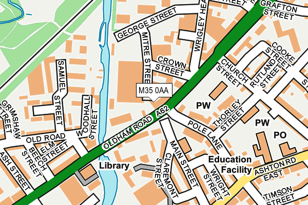 M35 0AA map - OS OpenMap – Local (Ordnance Survey)