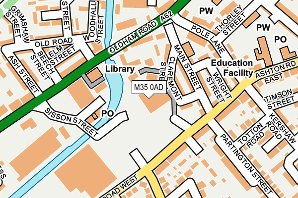 M35 0AD map - OS OpenMap – Local (Ordnance Survey)