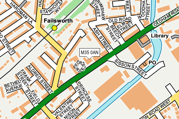 M35 0AN map - OS OpenMap – Local (Ordnance Survey)