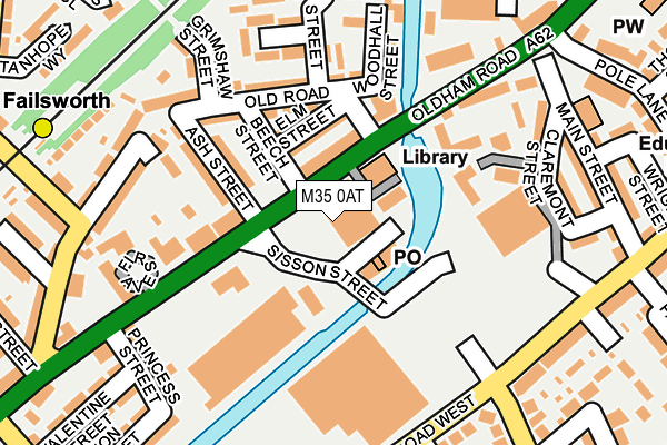 M35 0AT map - OS OpenMap – Local (Ordnance Survey)