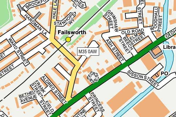 M35 0AW map - OS OpenMap – Local (Ordnance Survey)