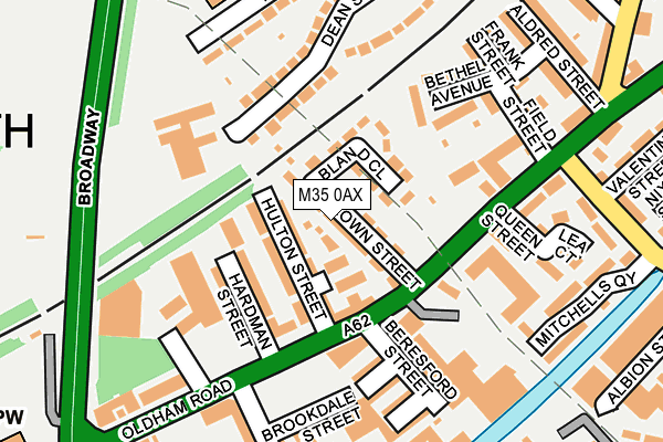 M35 0AX map - OS OpenMap – Local (Ordnance Survey)