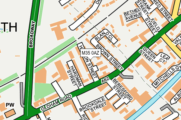 M35 0AZ map - OS OpenMap – Local (Ordnance Survey)