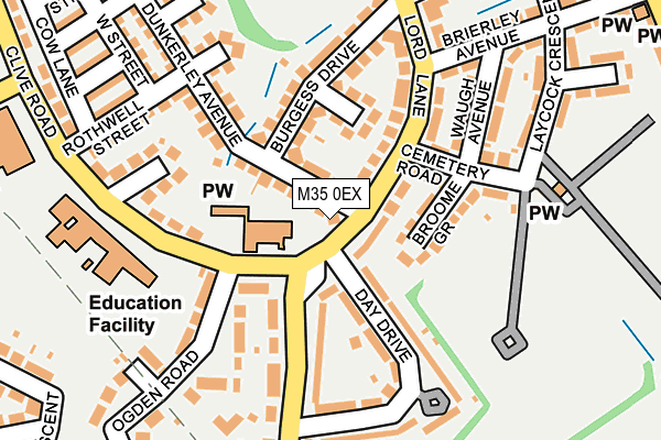 M35 0EX map - OS OpenMap – Local (Ordnance Survey)