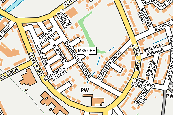 M35 0FE map - OS OpenMap – Local (Ordnance Survey)