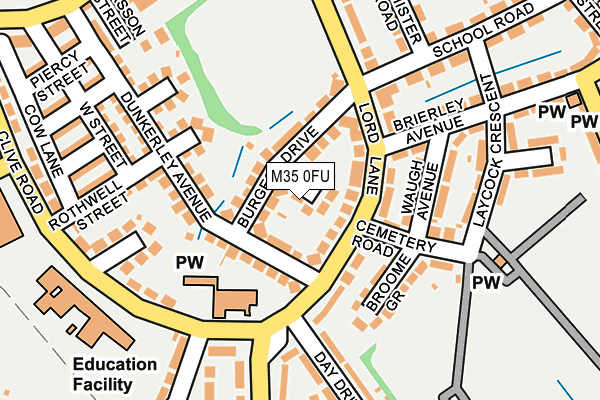 M35 0FU map - OS OpenMap – Local (Ordnance Survey)