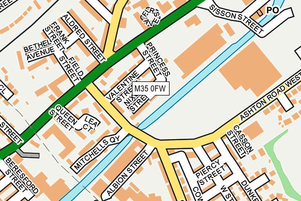 M35 0FW map - OS OpenMap – Local (Ordnance Survey)