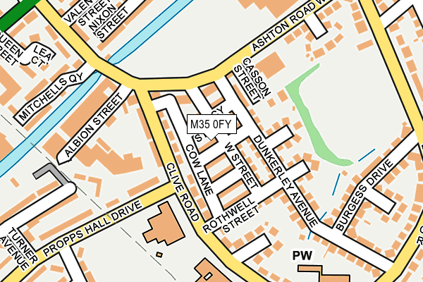 M35 0FY map - OS OpenMap – Local (Ordnance Survey)