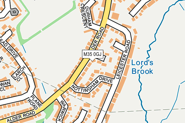 M35 0GJ map - OS OpenMap – Local (Ordnance Survey)